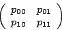 \begin{displaymath}\left( \begin{array}{cc}
p_{00} & p_{01} \\
p_{10} & p_{11} \end{array} \right) \end{displaymath}