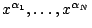 $x^{\alpha_1}, \ldots,
x^{\alpha_N}$