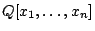 $\mathbb{Q}[x_1, \ldots, x_n]$