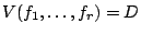 $V(f_1, \ldots, f_r) = D$