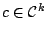 $c\in \mathcal{C}^k$