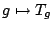$g\mapsto T_g$