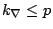 $k_\nabla \le p$