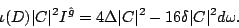 \begin{displaymath}
\iota (D) \vert C\vert^2 I^{\hat{g}}=
4\Delta \vert C\vert^2 - 16 \delta \vert C\vert^2 d \omega .
\end{displaymath}