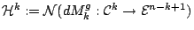 ${\mathcal{H}}^k:= {\mathcal{N}}(d M^g_k: {\mathcal{C}}^k\to {\mathcal{E}}^{n-k+1} )$