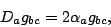 \begin{displaymath}D_ag_{bc}=2\alpha_ag_{bc},\end{displaymath}