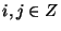 $i,j\in\mathbb{Z}$