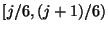 $[j/6,(j+1)/6)$
