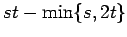 $ st-\min\{s,2t\}$