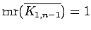 $ {\rm mr}(\overline{K_{1,n-1}})=1$