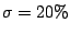 $\sigma =20\% $