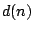$d(n)$