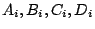 $A_i,B_i,C_i,D_i$