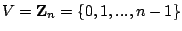 $V = {\bf Z}_n = \{0,1,...,n-1\}$