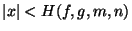 $ \vert x\vert<H(f,g,m,n)$