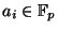 $ a_i \in \mathbb{F}_p$