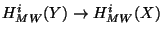 $ H_{MW}^i(Y) \to H_{MW}^i(X)$