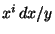 $ x^i dx/y$
