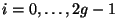$ i=0,\dots,2g-1$