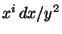 $ x^i dx/y^2$