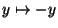 $ y \mapsto -y$