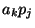 $ a_k p_j$