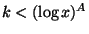 $ k < (\log x)^A$
