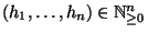 $ (h_1,\dots,h_n) \in \mathbb{N}_{\geq 0}^n$