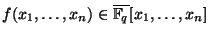 $ f(x_1,\dots,x_n) \in \overline{\mathbb{F}_q}[x_1,\dots,x_n]$