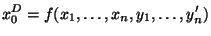 $\displaystyle x_0^D=f(x_1,\dots,x_n,y_1,\dots,y_n') $