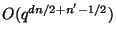 $ O(q^{dn/2+n'-1/2})$