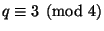 $ q \equiv 3 \pmod{4}$