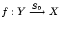 $ f:Y
\xrightarrow{S_0} X$