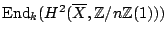 $ {\mathrm{End}}_k(H^2(\overline{X},\mathbb{Z}/n\mathbb{Z}(1)))$