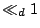 $ \ll_d 1$