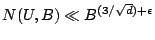 $ N(U,B) \ll B^{(3/\sqrt{d})+\epsilon}$