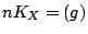 $ nK_X=(g)$