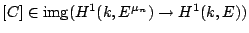 $ [C] \in {\mathrm{img}}(H^1(k,E^{\mu_n}) \to H^1(k,E))$