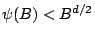 $ \psi(B) < B^{d/2}$