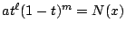 $ at^{\ell}(1-t)^m=N(x)$
