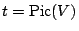 $ t = \rank{\mathrm{Pic}}(V)$