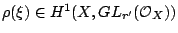 $ \rho(\xi)\in H^1(X, GL_{r'}(\mathcal O_X))$
