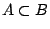 $ A\subset B$