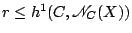 $ r \leq h^1(C,\mathscr{N}_C(X))$