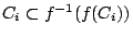 $ C_i \subset f^{-1}(f(C_i))$