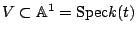 $ V \subset \mathbb{A}^1={\mathrm{Spec}}k(t)$