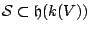 $ \mathcal{S}\subset \mathfrak{h}(k(V))$
