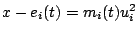 $ x-e_i(t)=m_i(t)u_i^2$