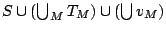 $ S \cup (\bigcup_M T_M) \cup (\bigcup v_M)$