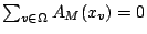 $ \sum_{v \in \Omega} A_M(x_v)=0$